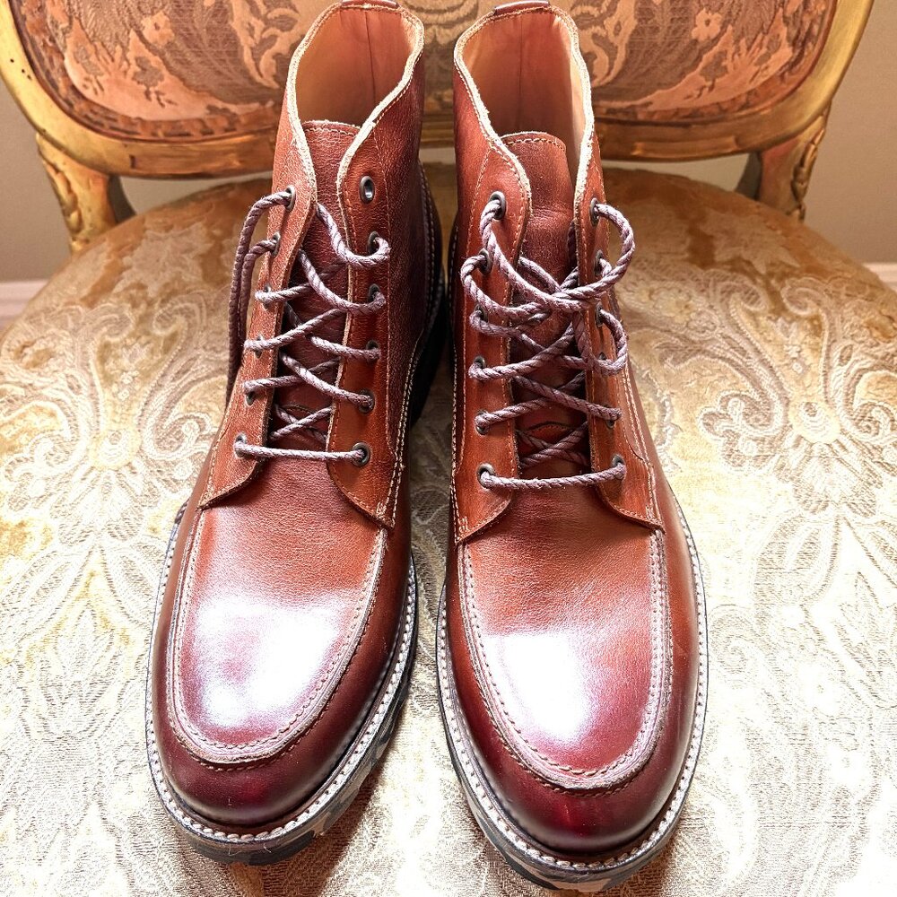 NEW TRUE GRIT BROWN LEATHER LACE UP HIGH TOP CASUAL SHOES   SIZE: 12